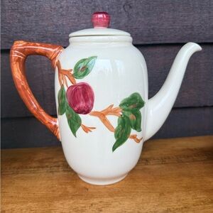 🌹 Antique 1900’s Franciscan Apple Dinnerware Tall Teapot with Lid